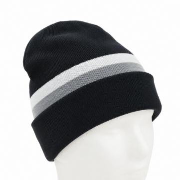 Bonnet recyclé personnalisé en coton avec motif tricoté et revers