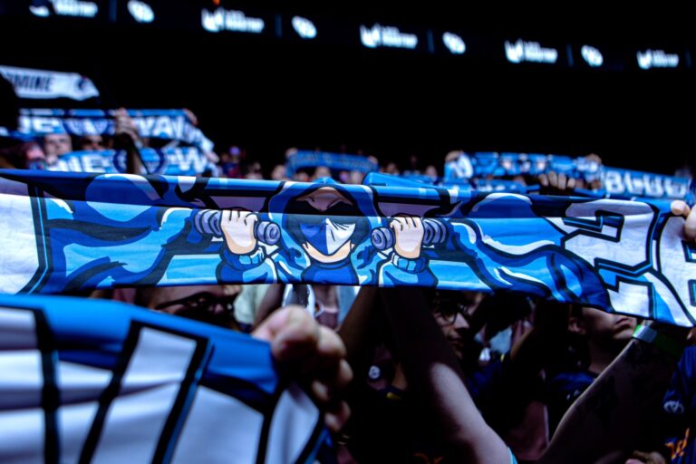 Écharpes esport personnalisées pour les supporters de Le Blue Wall et Karmine Corp